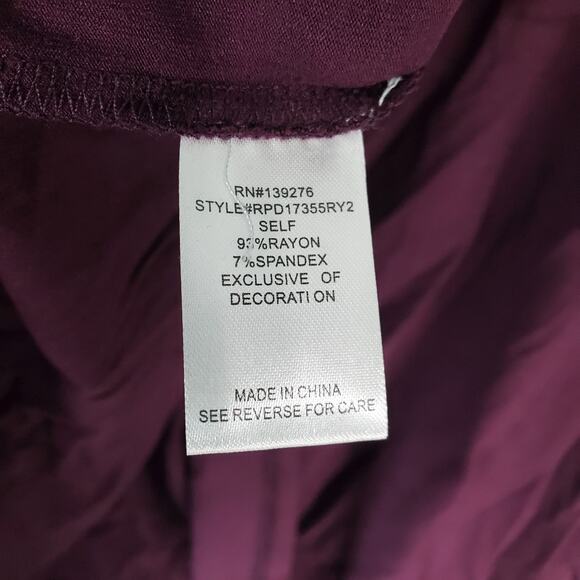 Daniel Rainn Womens Dark Purple Brinn Scoop Neck Pleat Detail Knit Top Size XXL - Picture 4 of 6